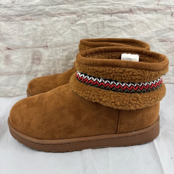 White Mountain Icons Women's 8 Tan Faux Fur Slip-on Booties - Picture 7 of 11